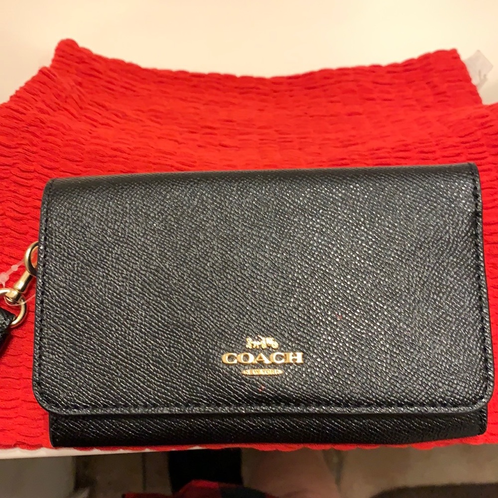 Coach detachable wristlet wallet Black